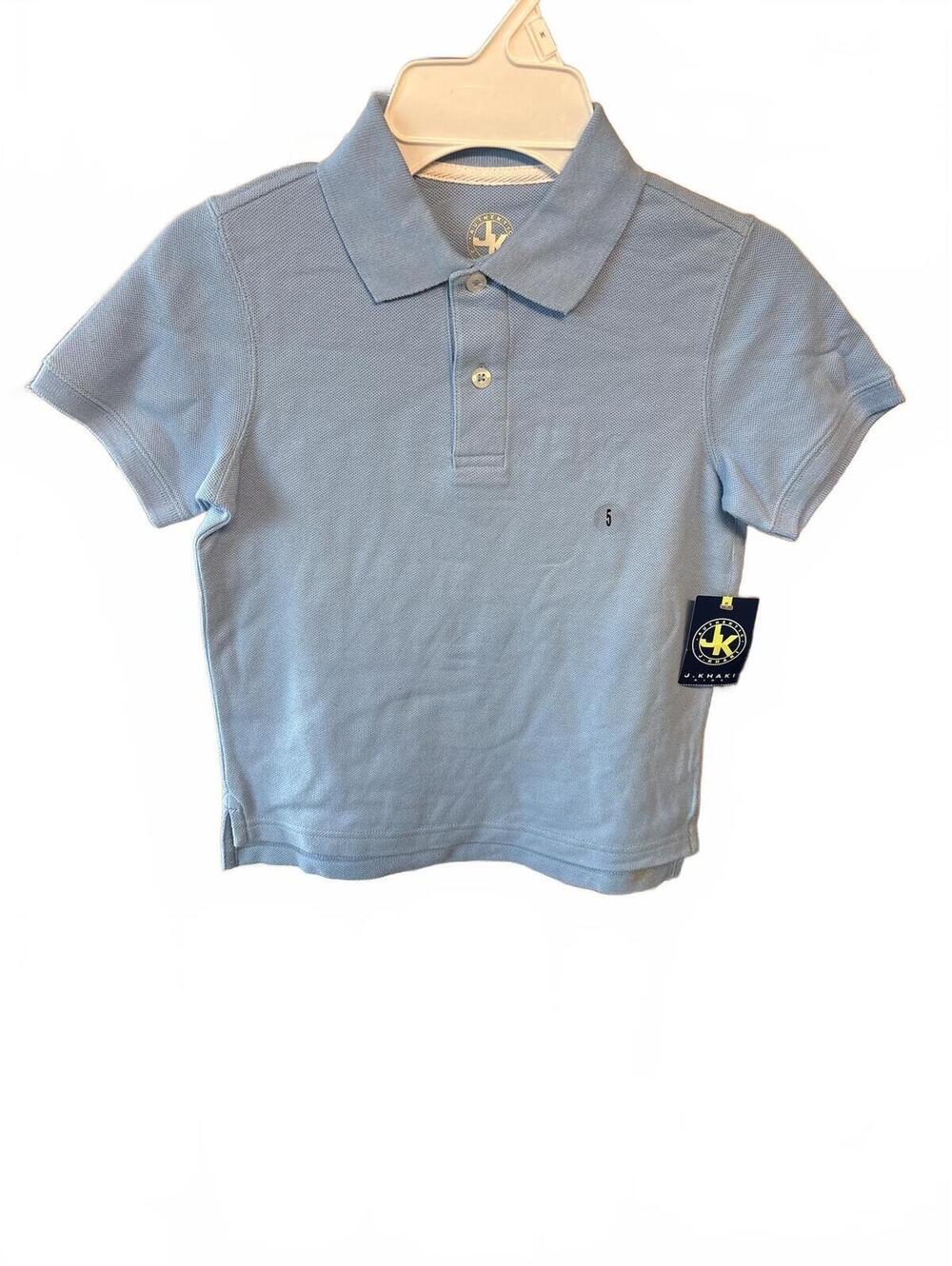 New J Khaki Boys Light Blue Short Sleeve Polo Shirt Size 5T Boys Kids